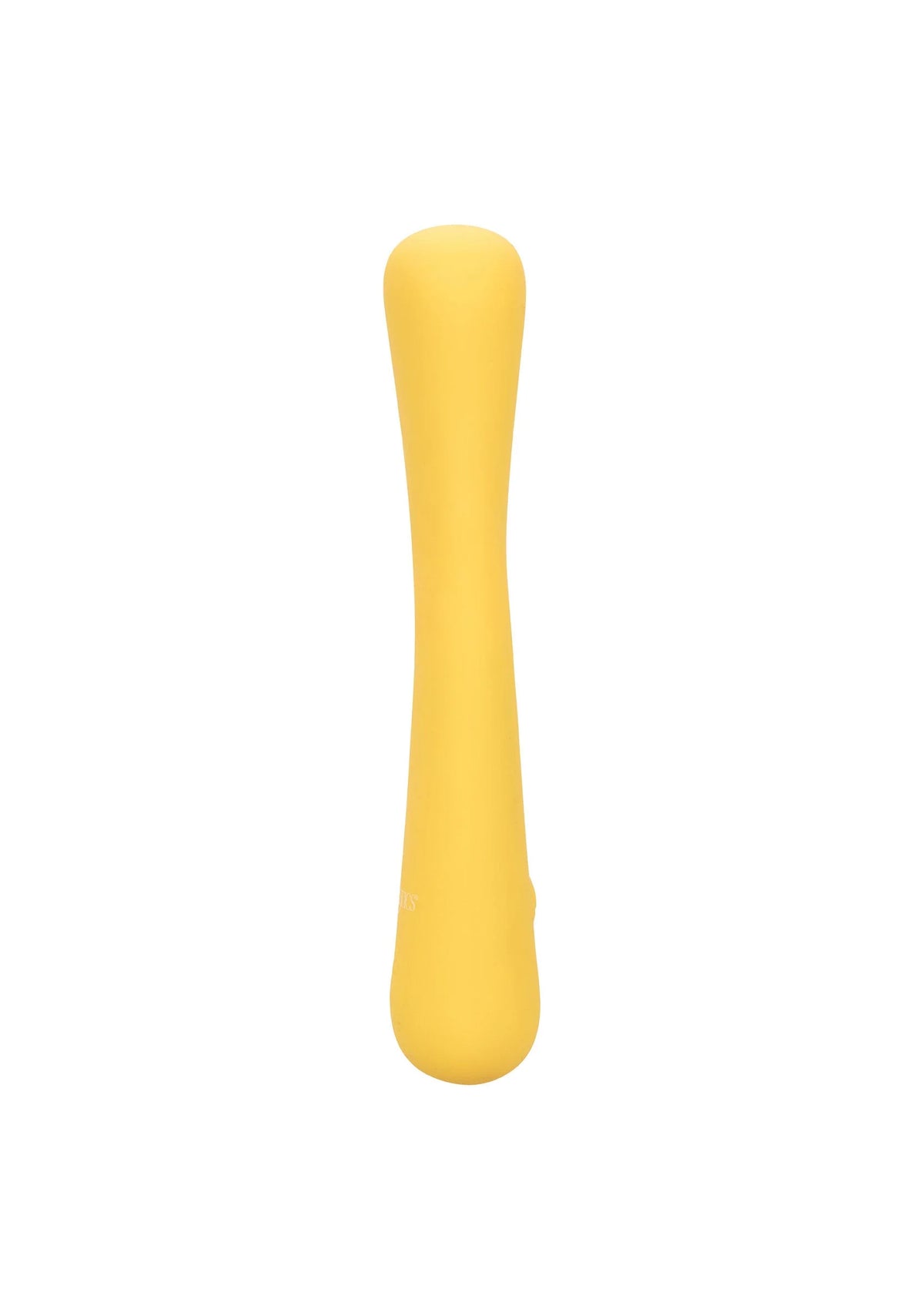 Gele mini flexibele vibratiestick van CalExotics, smal en afgerond