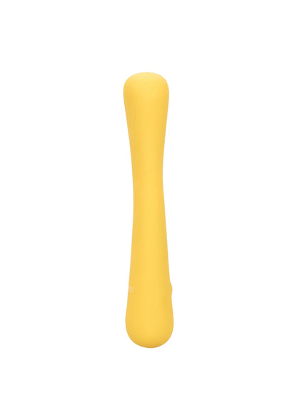 Gele mini flexibele vibratiestick van CalExotics, smal en afgerond