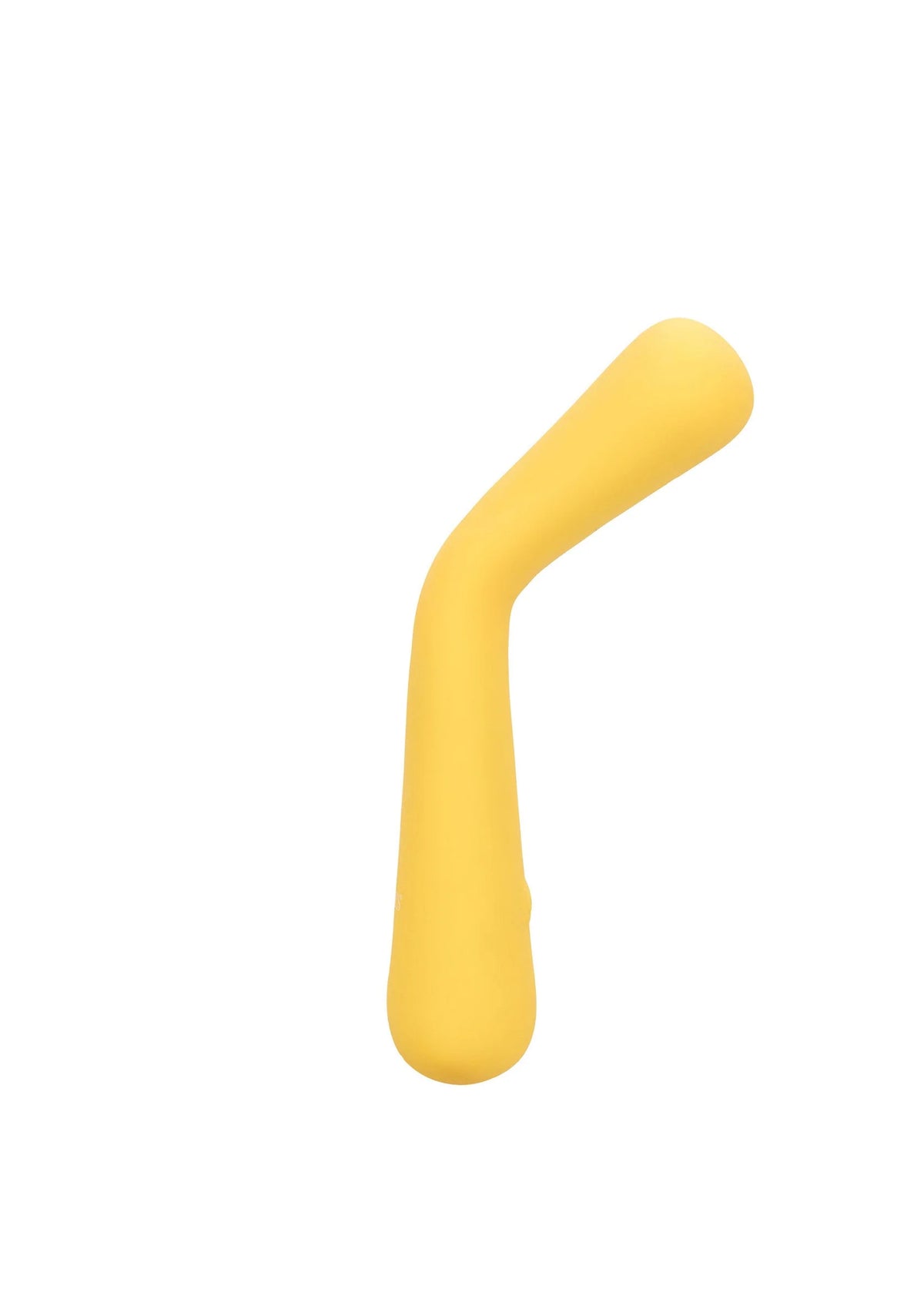 Mini flexibele handvibrator, geel, gebogen stangvorm