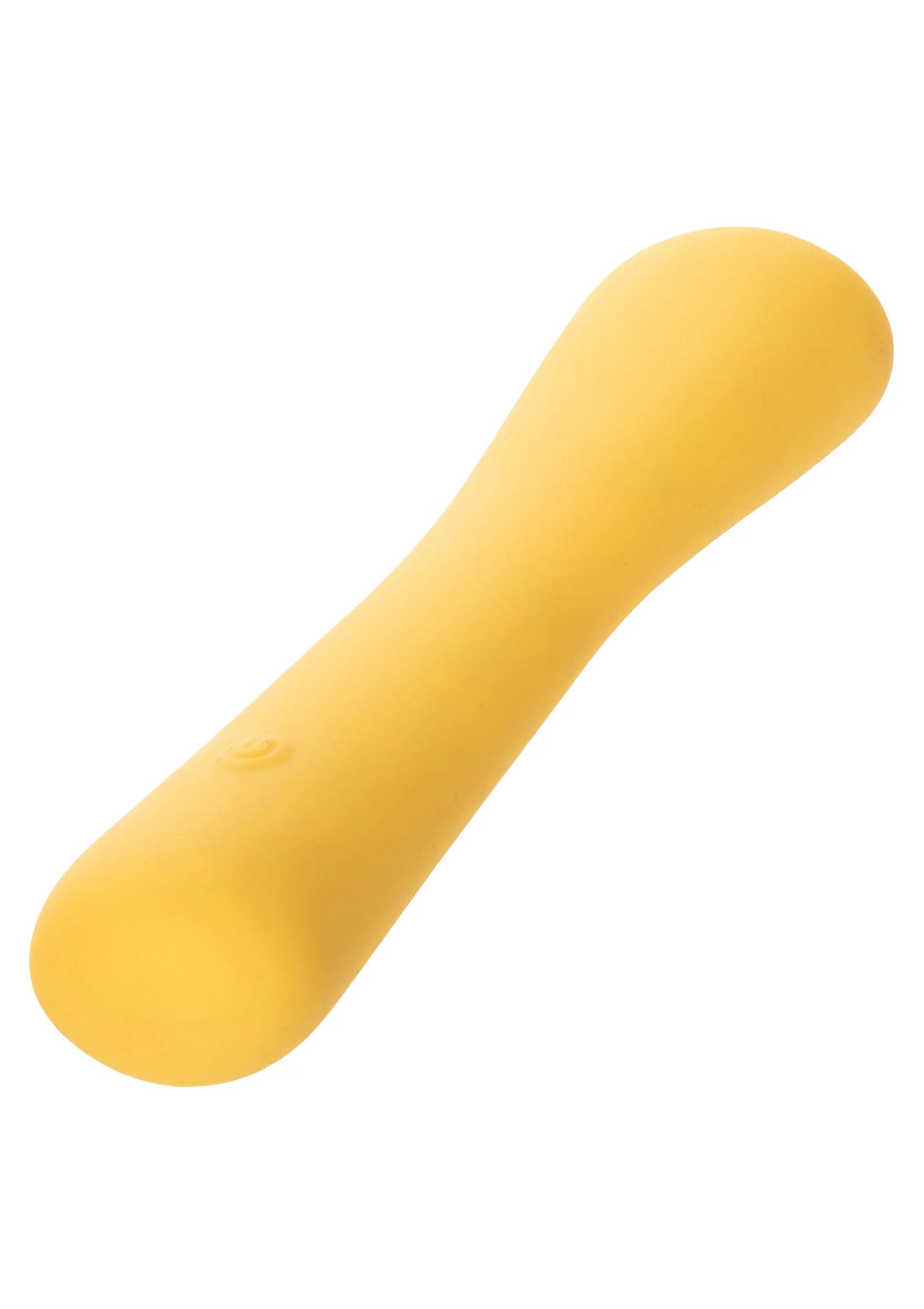 Mini flexibele handvibrator geel met afgeronde kop en lange stang