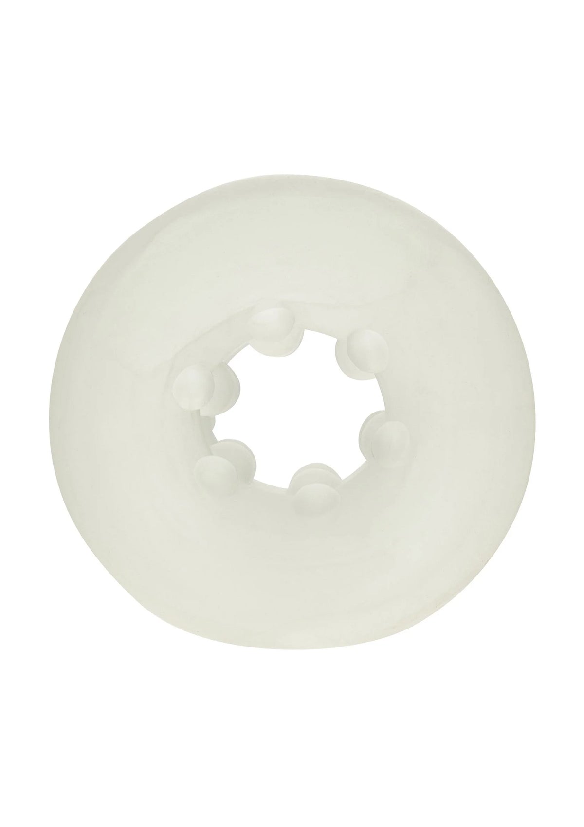 Witte siliconen bumper-stroker ring met ronde opening en glad buitenvlak