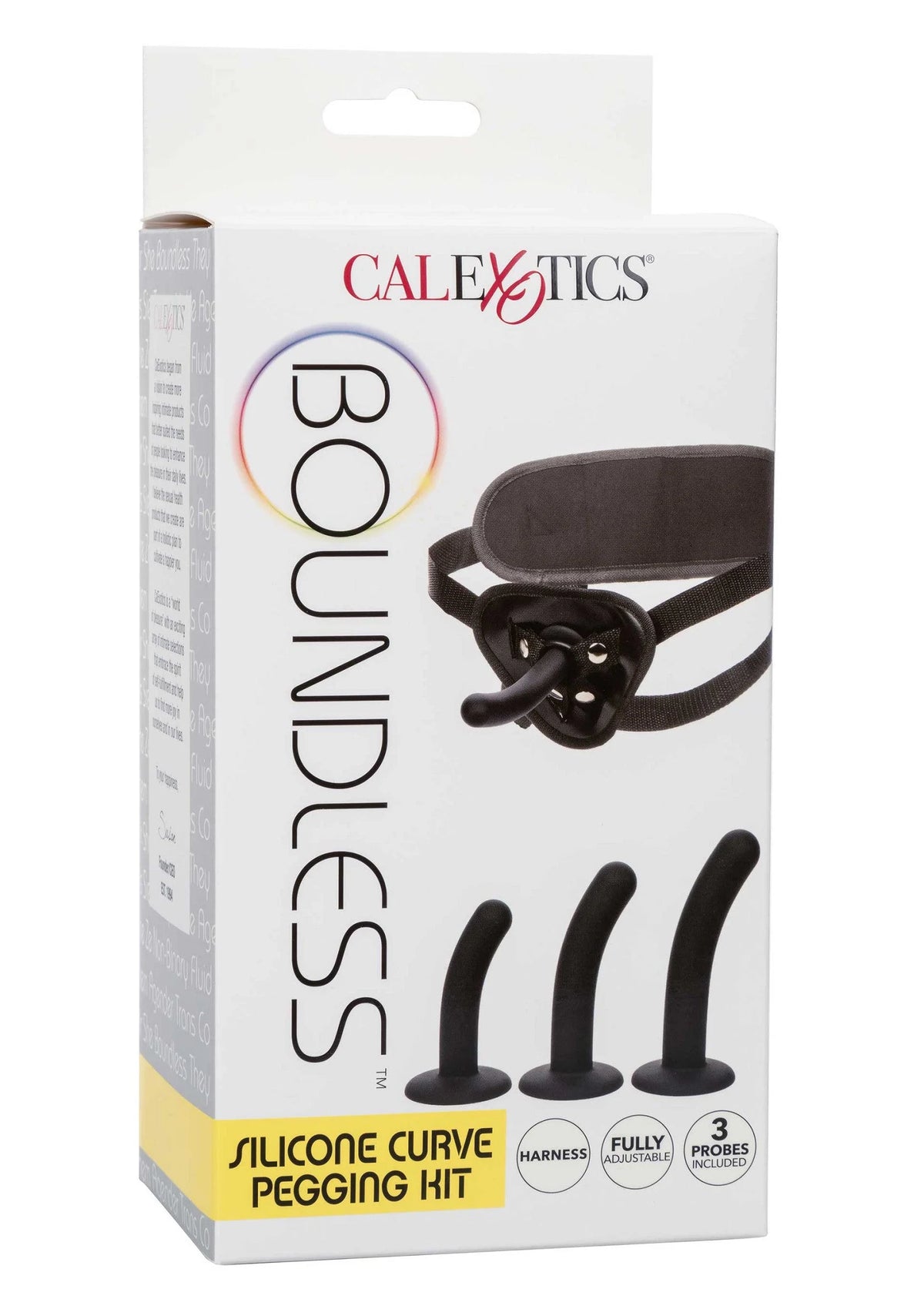 Verpakking Boundless siliconen curve pegging-kit van CalExotics met 3 probes