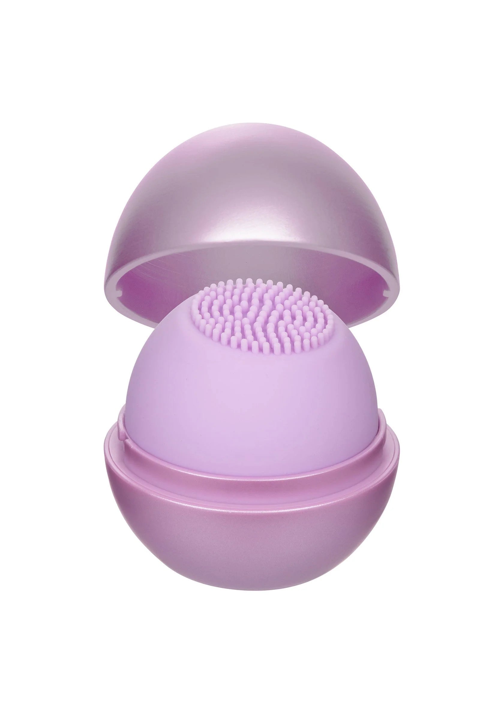 Opal Tickler-massager van CalExotics, open paarse behuizing met nopjespad