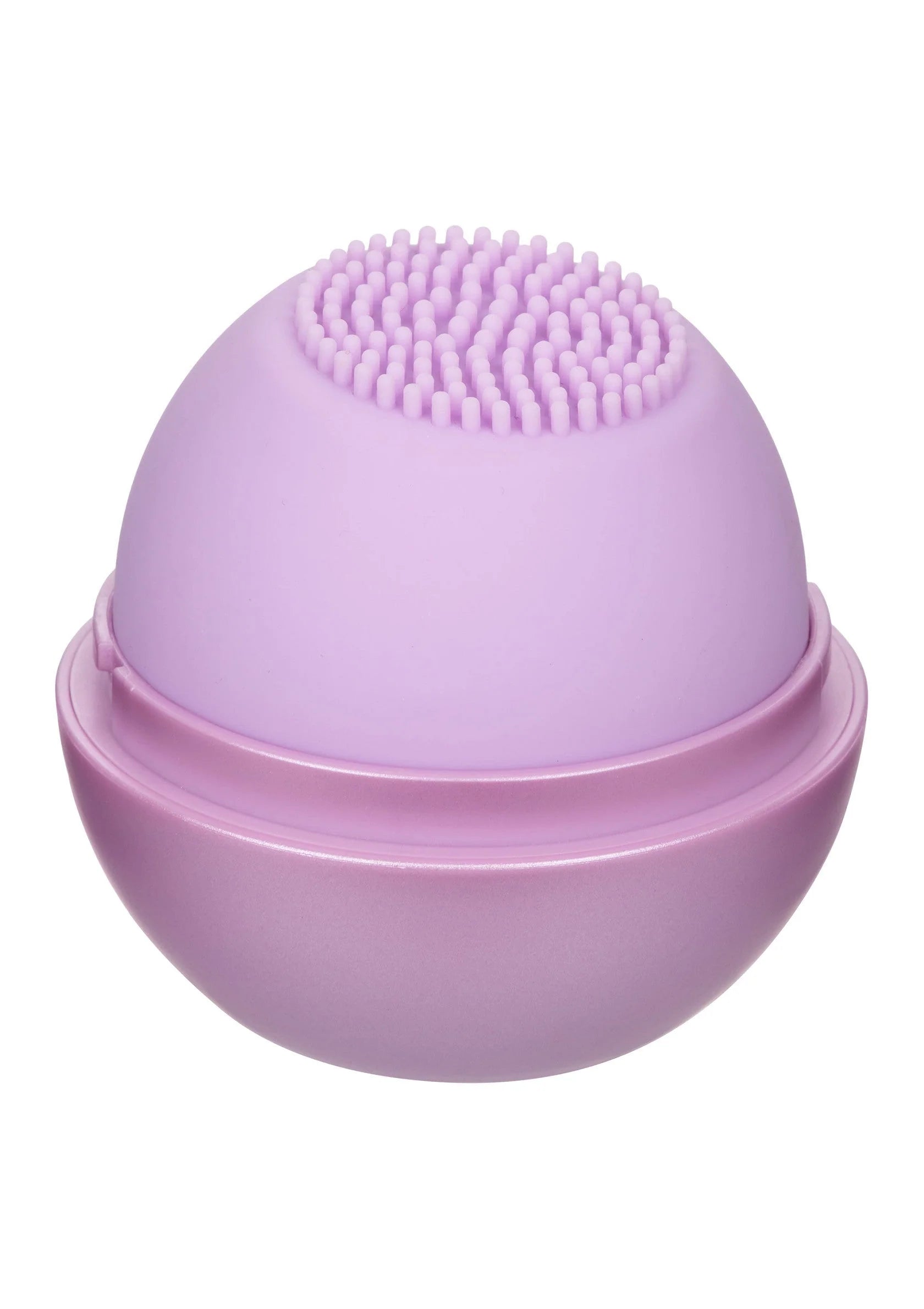 Lila massager met siliconen noppen op de bovenkant