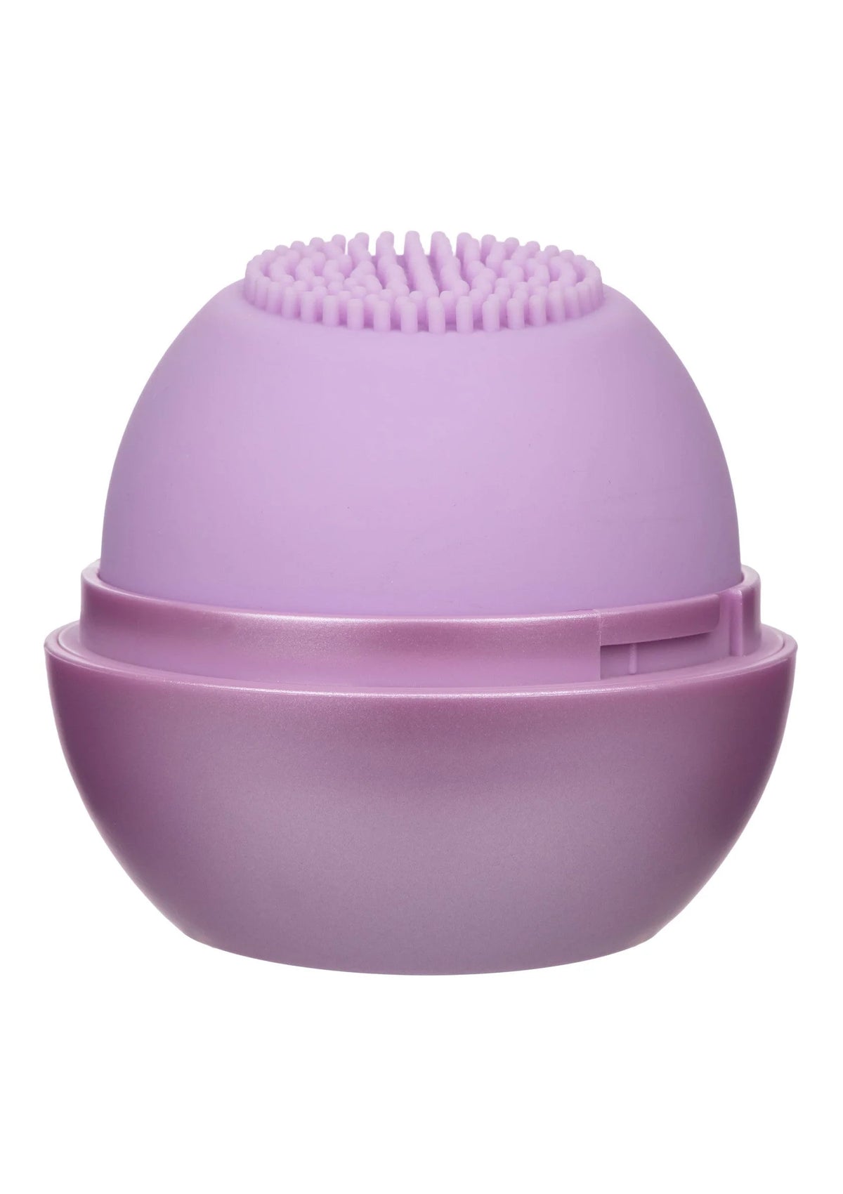 Lila massager met siliconen noppen op bovenkant en basisring