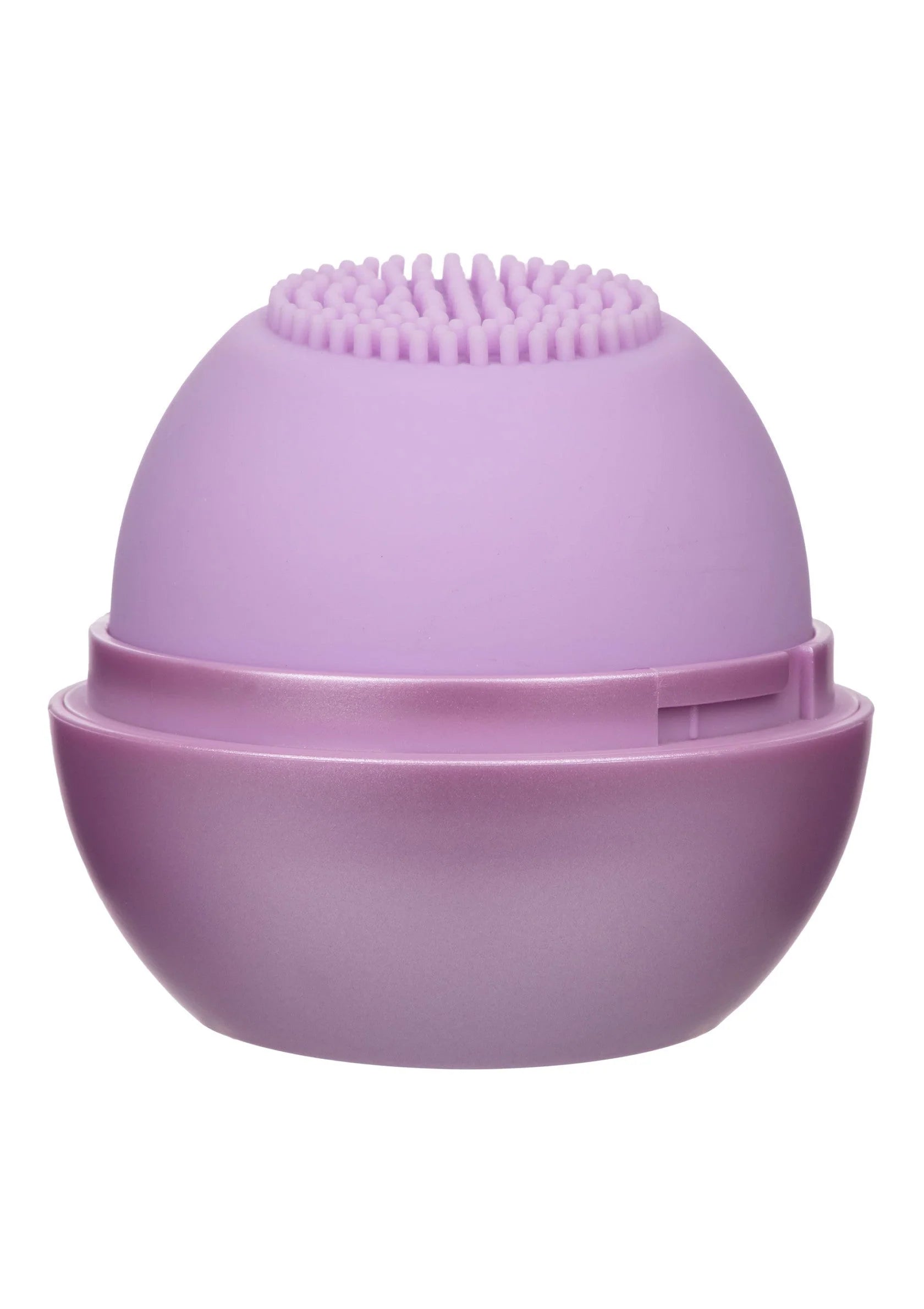 Lila massager met siliconen noppen op bovenkant en basisring