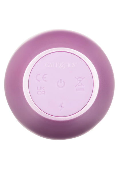 Opal Tickler-massager van CalExotics, achterzijde met bedieningsicoon en tekens