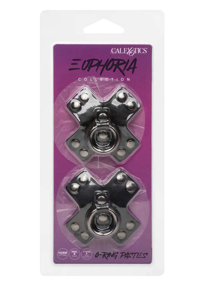 Verpakking met twee CalExotics Euphoria o-ring pasties, blisterverpakking