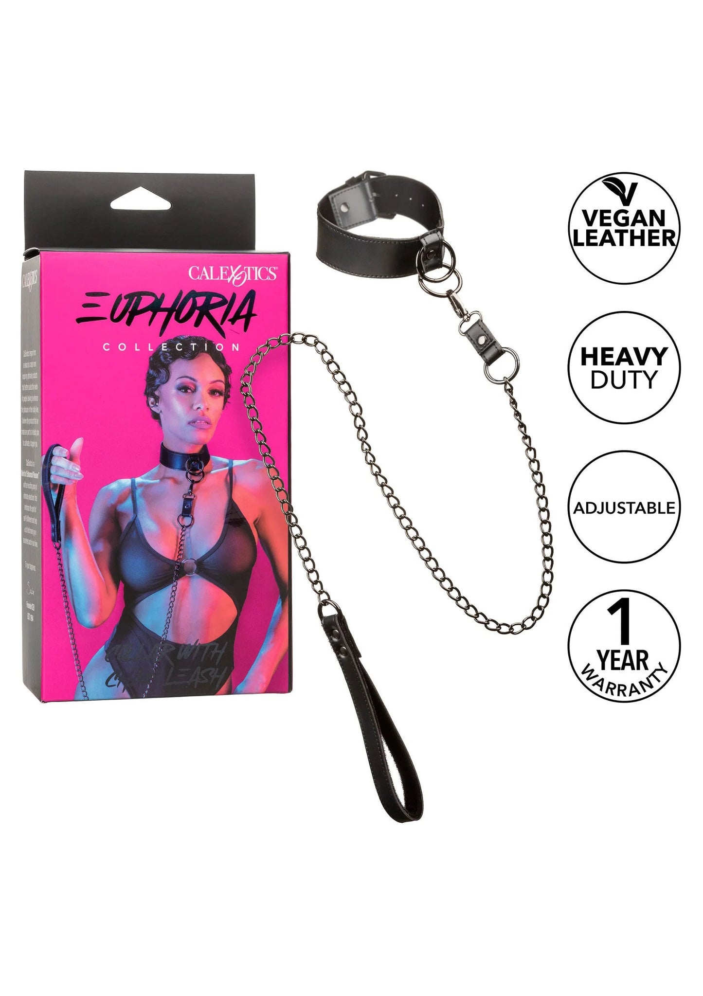 Euphoria Collection Collar with Chain Leash by CalExotics