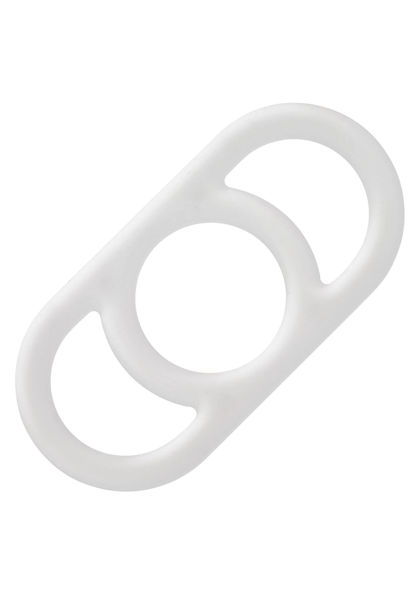 Witte siliconen commander ring met grote ovale opening en dubbel lusontwerp