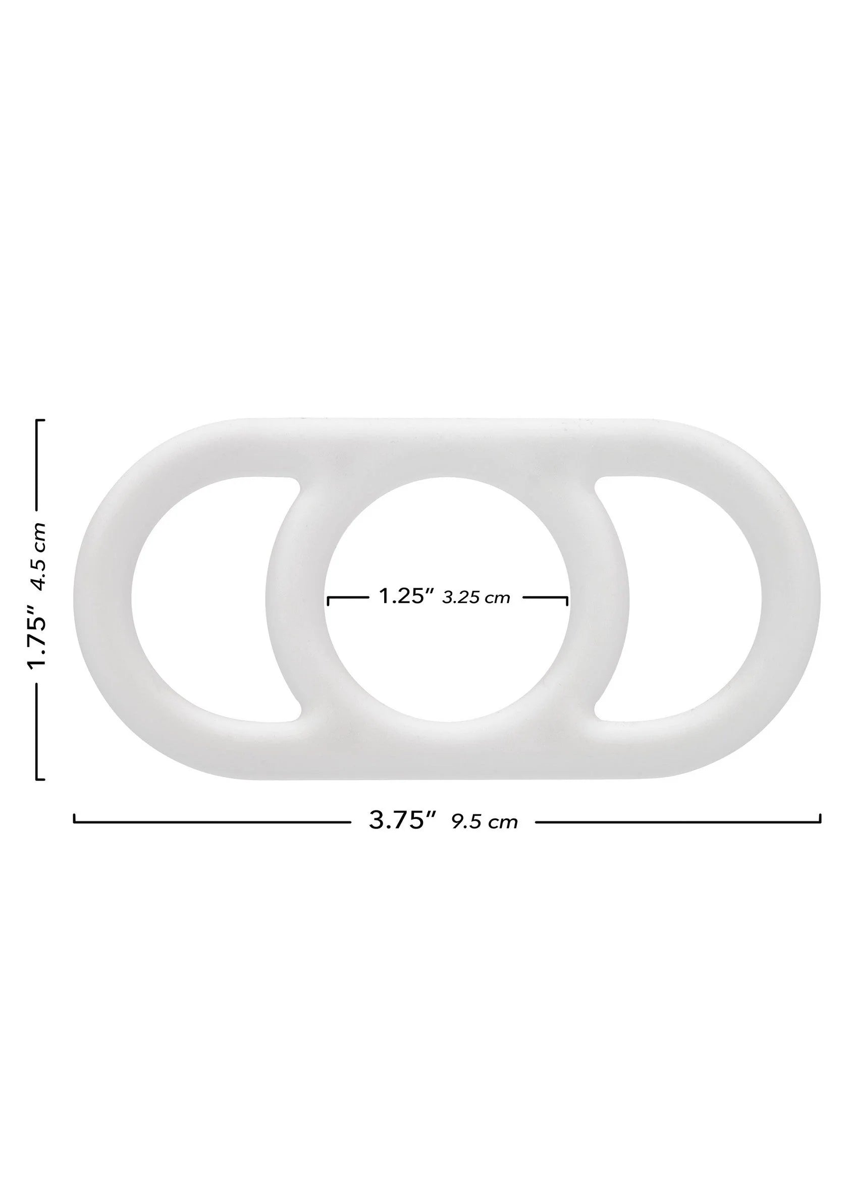 Witte siliconen ring met ovale uitsparing, afmeting 3,75 x 1,25–3,25 cm