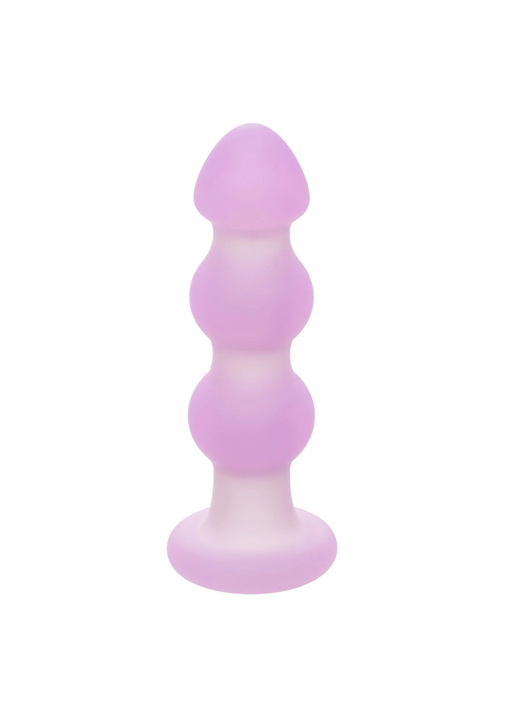 Lila siliconen beaded probe met drie ronde segmenten en brede voet