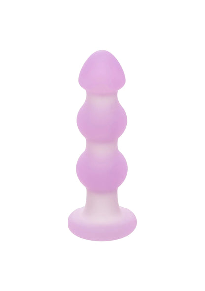 Lila siliconen beaded probe met drie ronde segmenten en brede voet