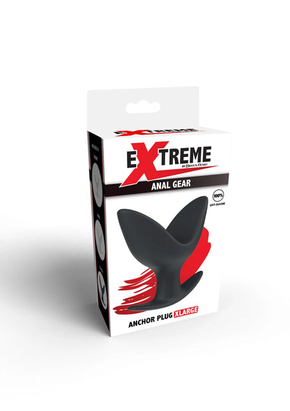 Doos met Xtreme anale gear anchor plug XLarge en zichtbare zwarte plug.