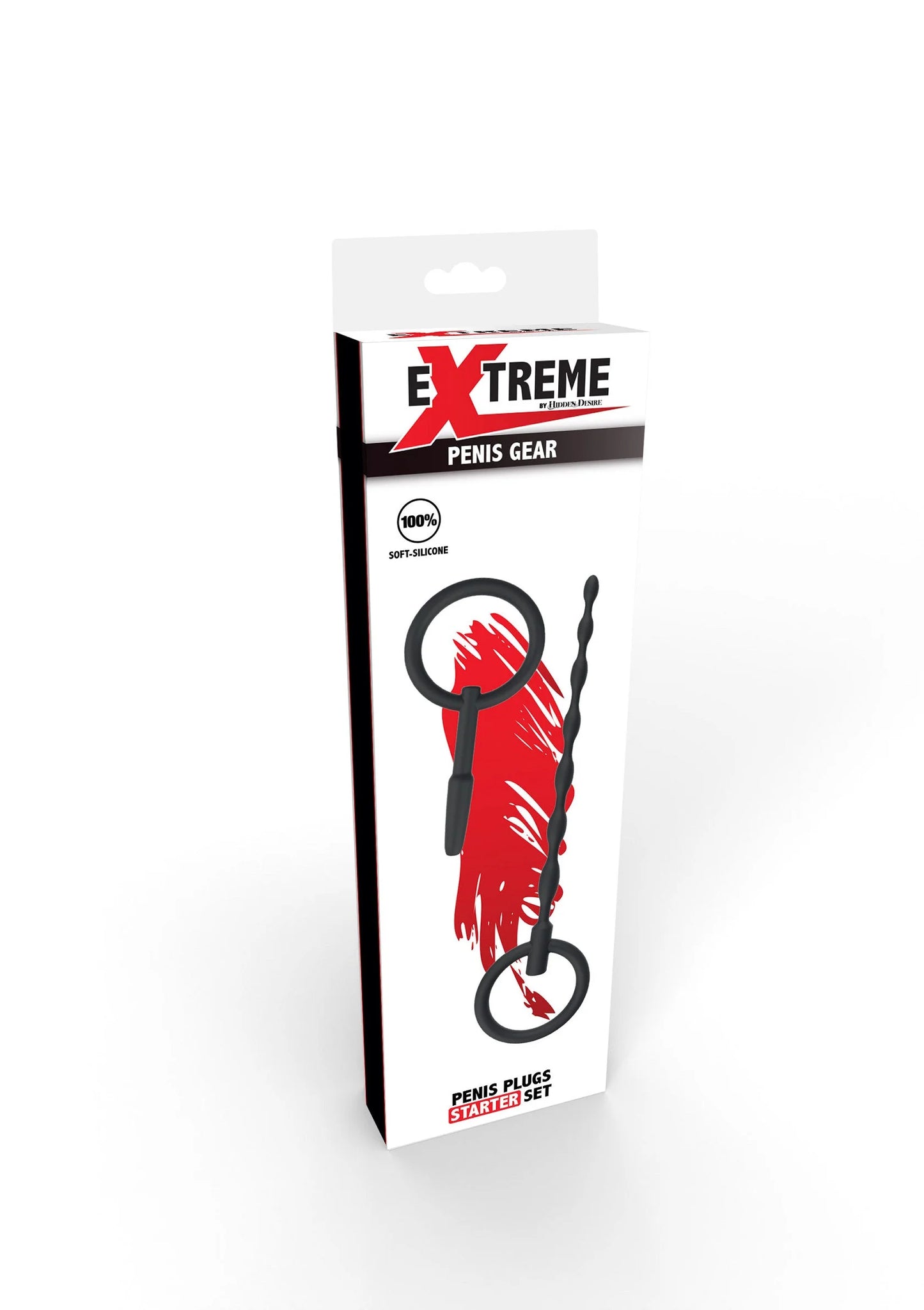 Doosafbeelding van Extreme penis gear met zwarte plugset en ringen