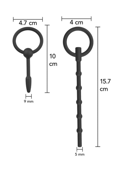 Afmetingen penisplug: ring 4,7 cm, lengte 10 cm; dun uiteinde 9 mm