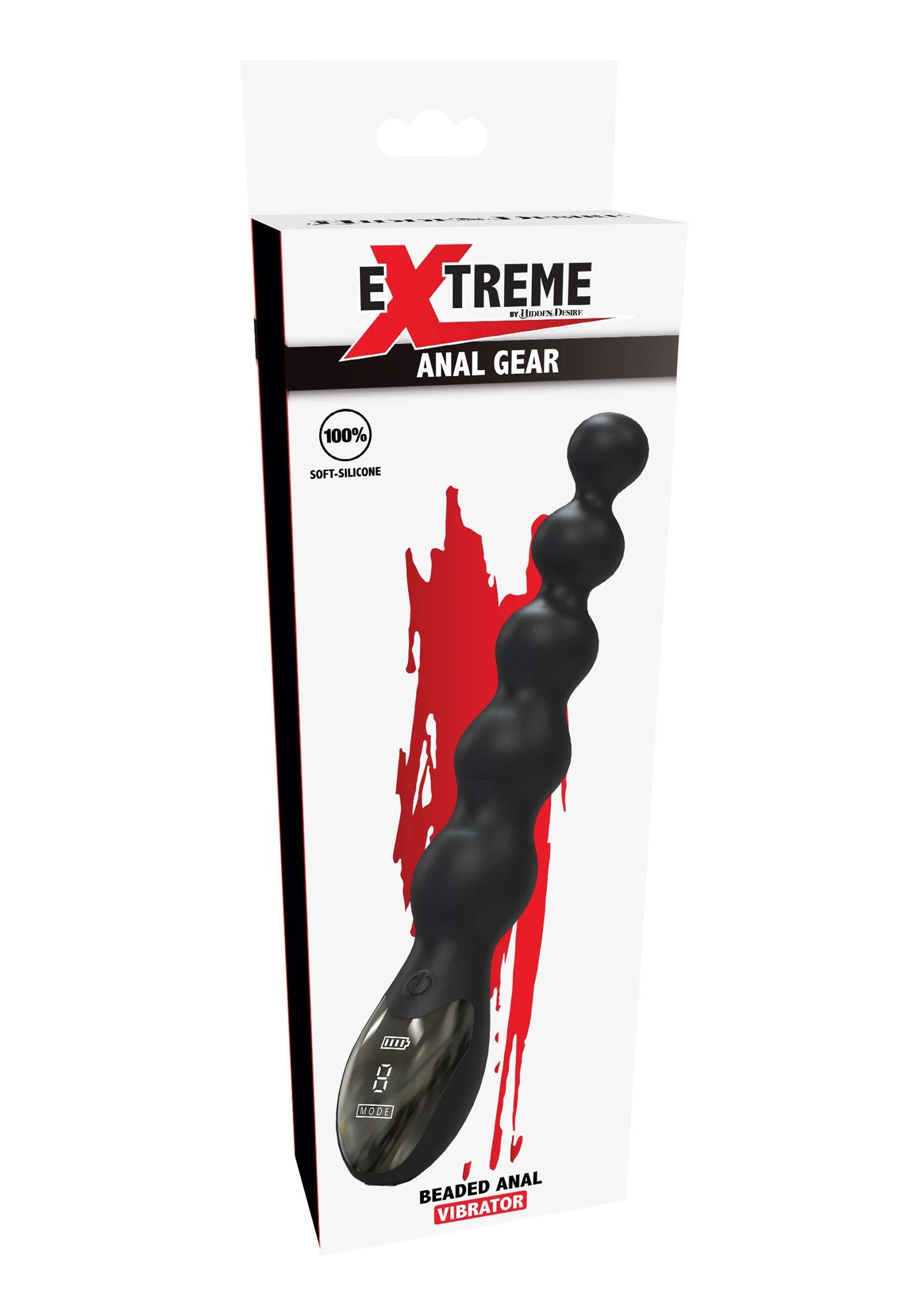 Verpakking van Extreme anale vibrator met bolletjes en “Beaded Anal Vibrator”