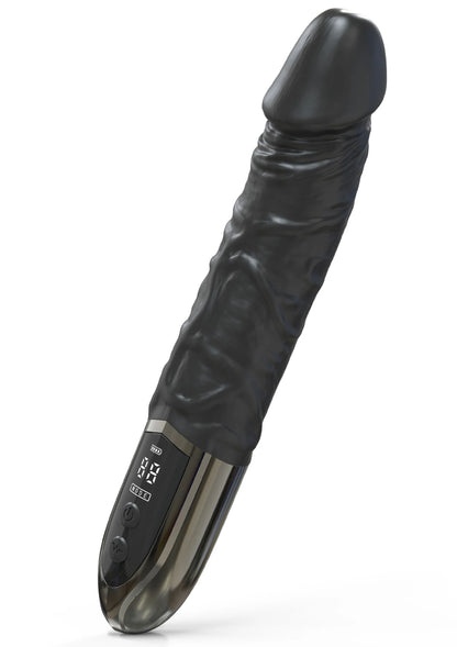 Zwarte anale vibrator close-up met glanzende textuur en afgeronde top