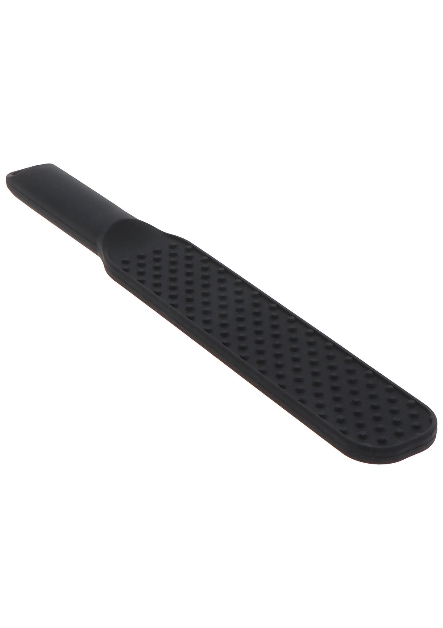 Zwarte stekelpaddle, schuine close-up; noppenstructuur op het blad
