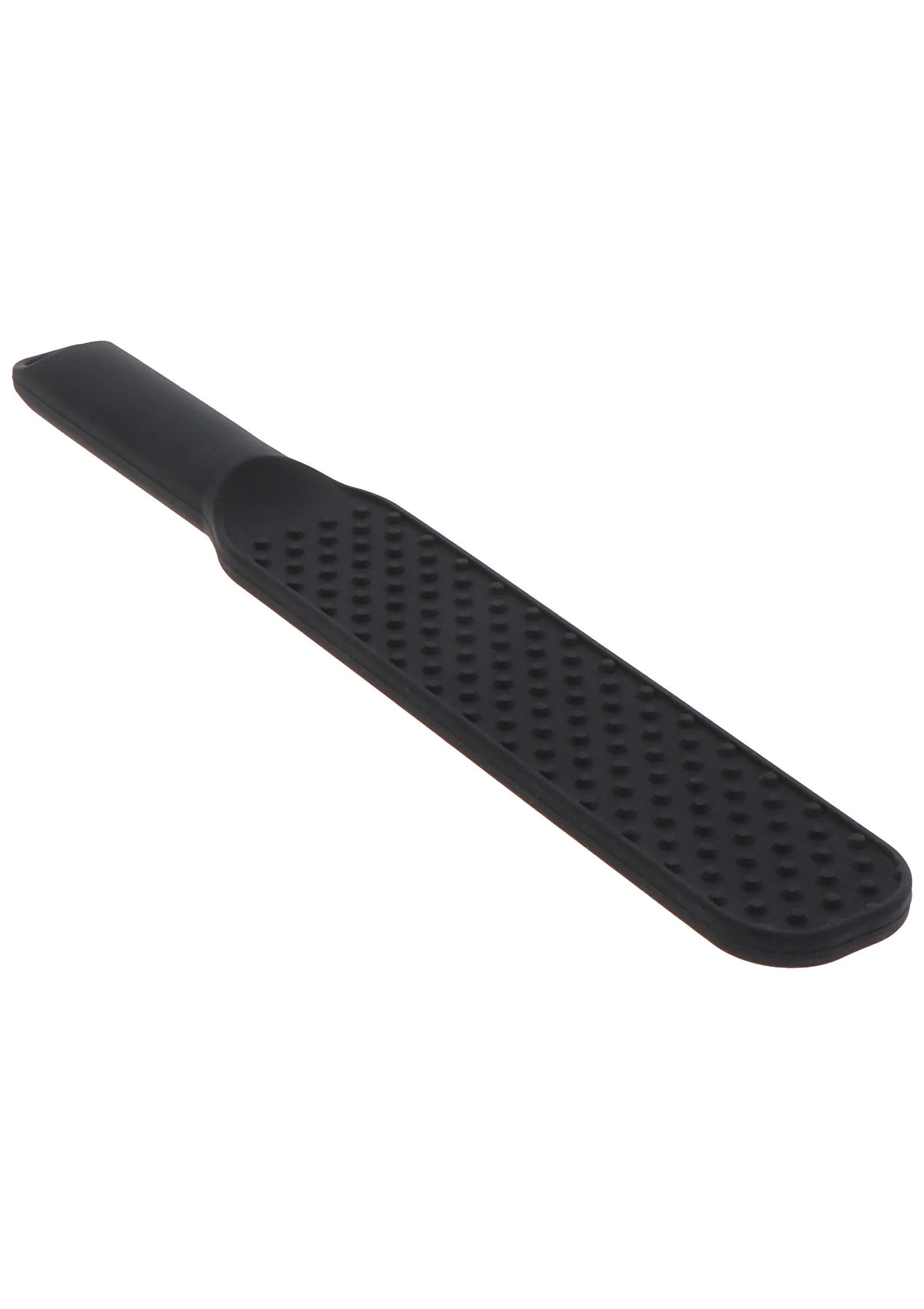 Zwarte stekelpaddle, schuine close-up; noppenstructuur op het blad