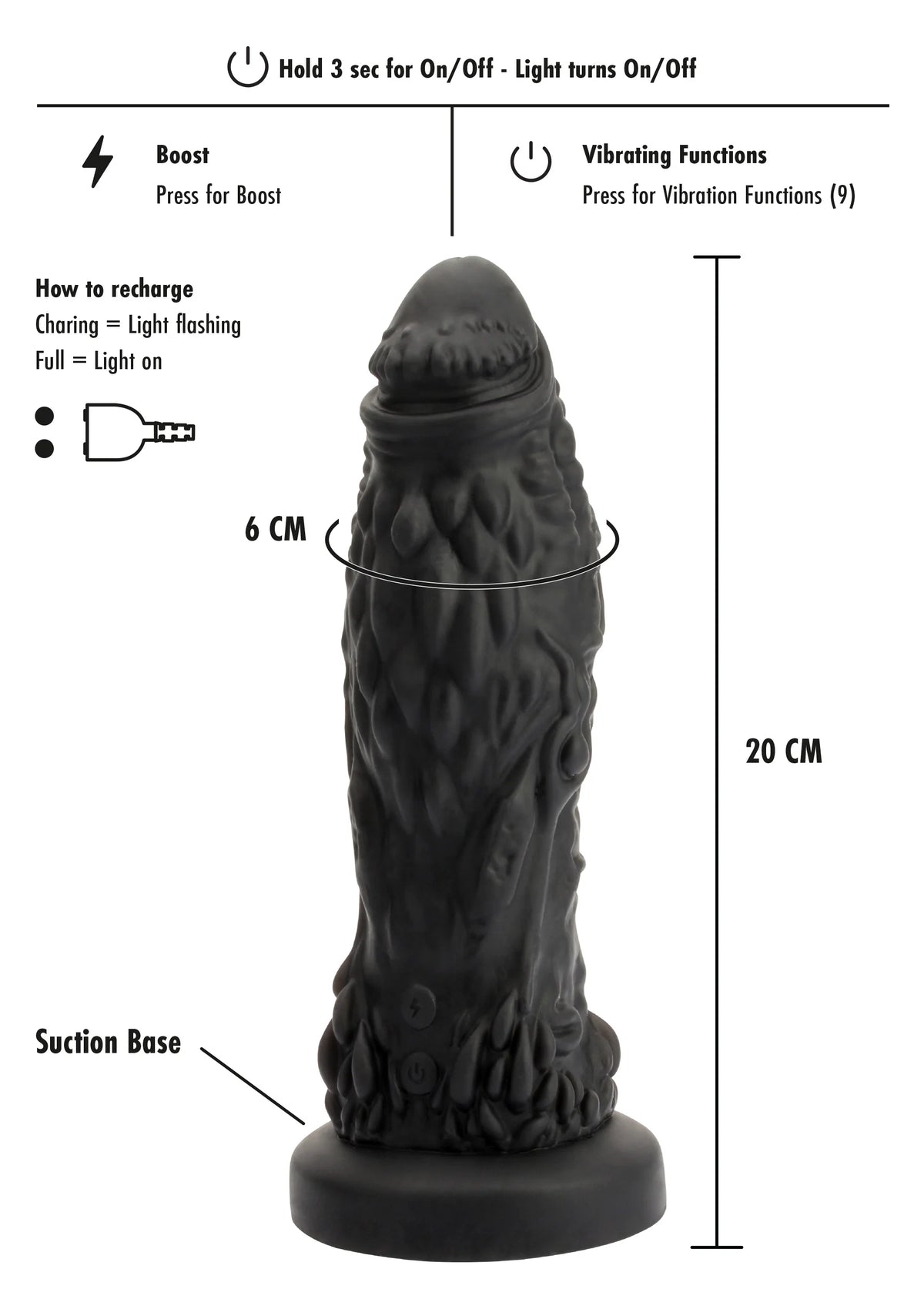Bestel: Goblin Monster Dong by Hidden Desire Exreme - bij Happytoys: de erotische sex webshop | liever Happy dan Easy ⭐⭐⭐⭐⭐