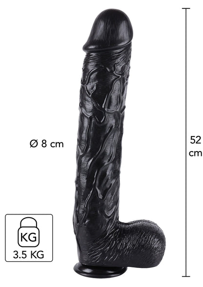 Hidden Desire dildo, zwart; maatindicatie 52 cm, Ø 8 cm en 3,5 kg