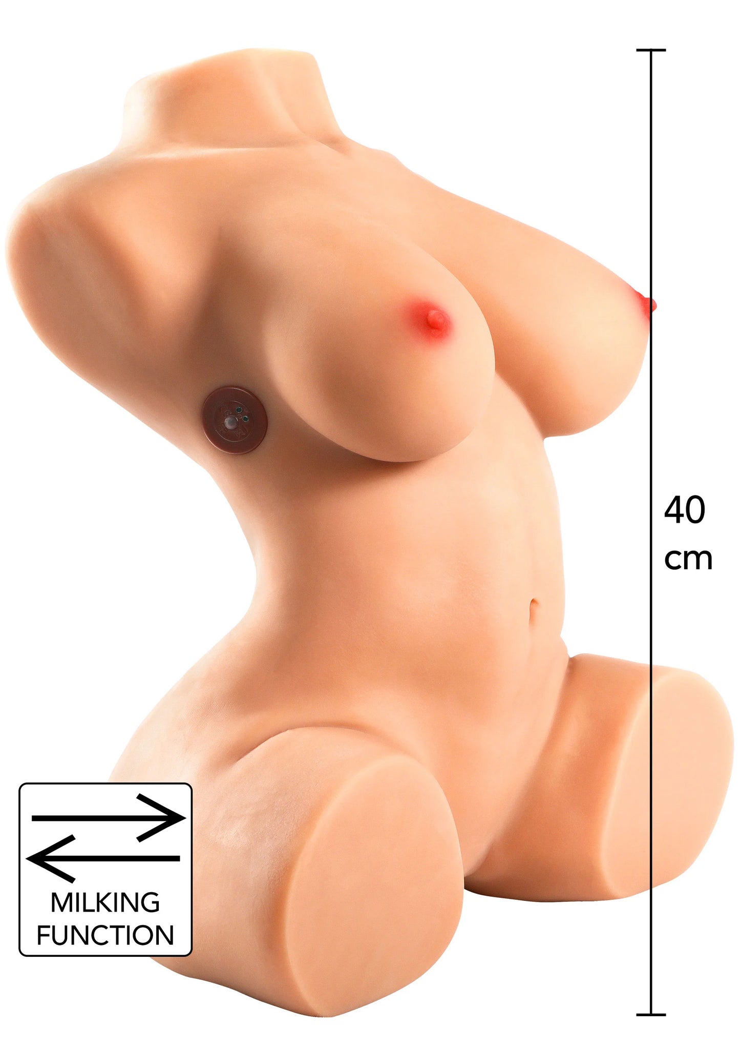 Realistische seksspeeltje torso met milkingfunctie, 22 kg, met maatlijn 40 cm