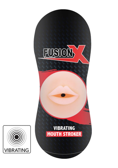 Zwarte FusionX mondstroker met rode inzet en ronde mondopening