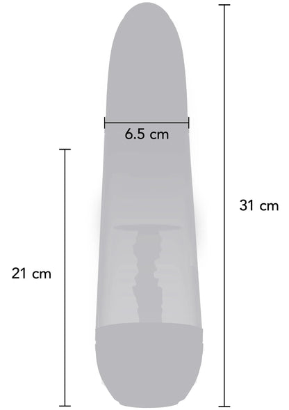 Automatische penis-pomp maatdiagram: 21 cm, 31 cm en 6,5 cm