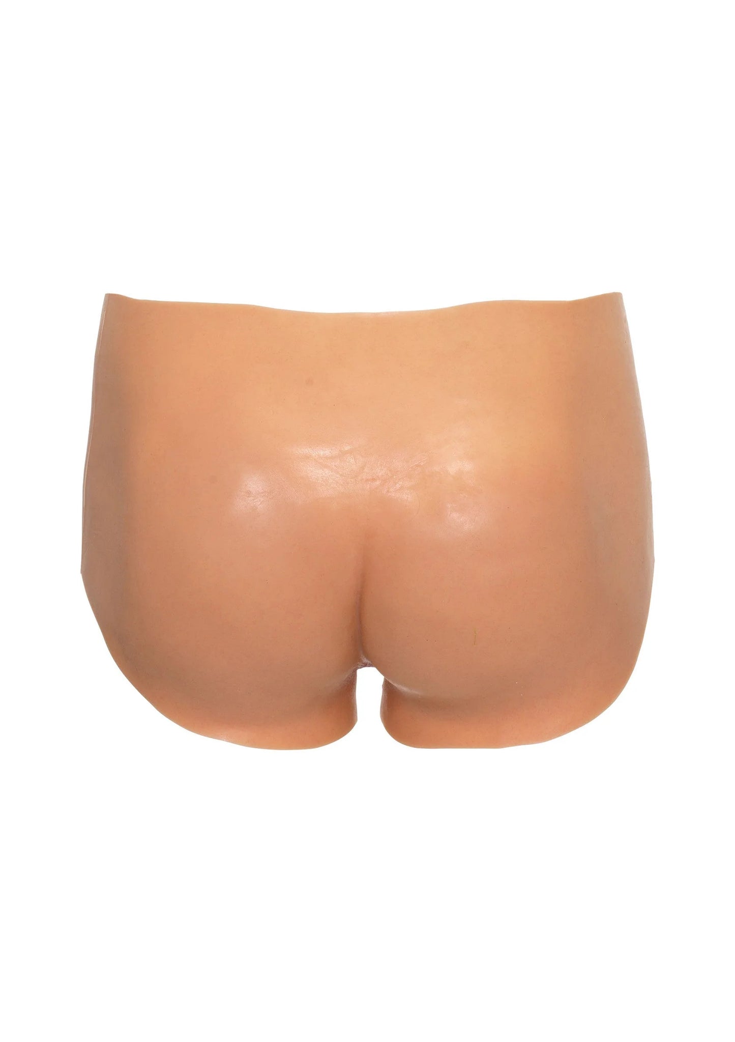 Hoge taille open vagina-slip, nude kleur, zicht op voorpand