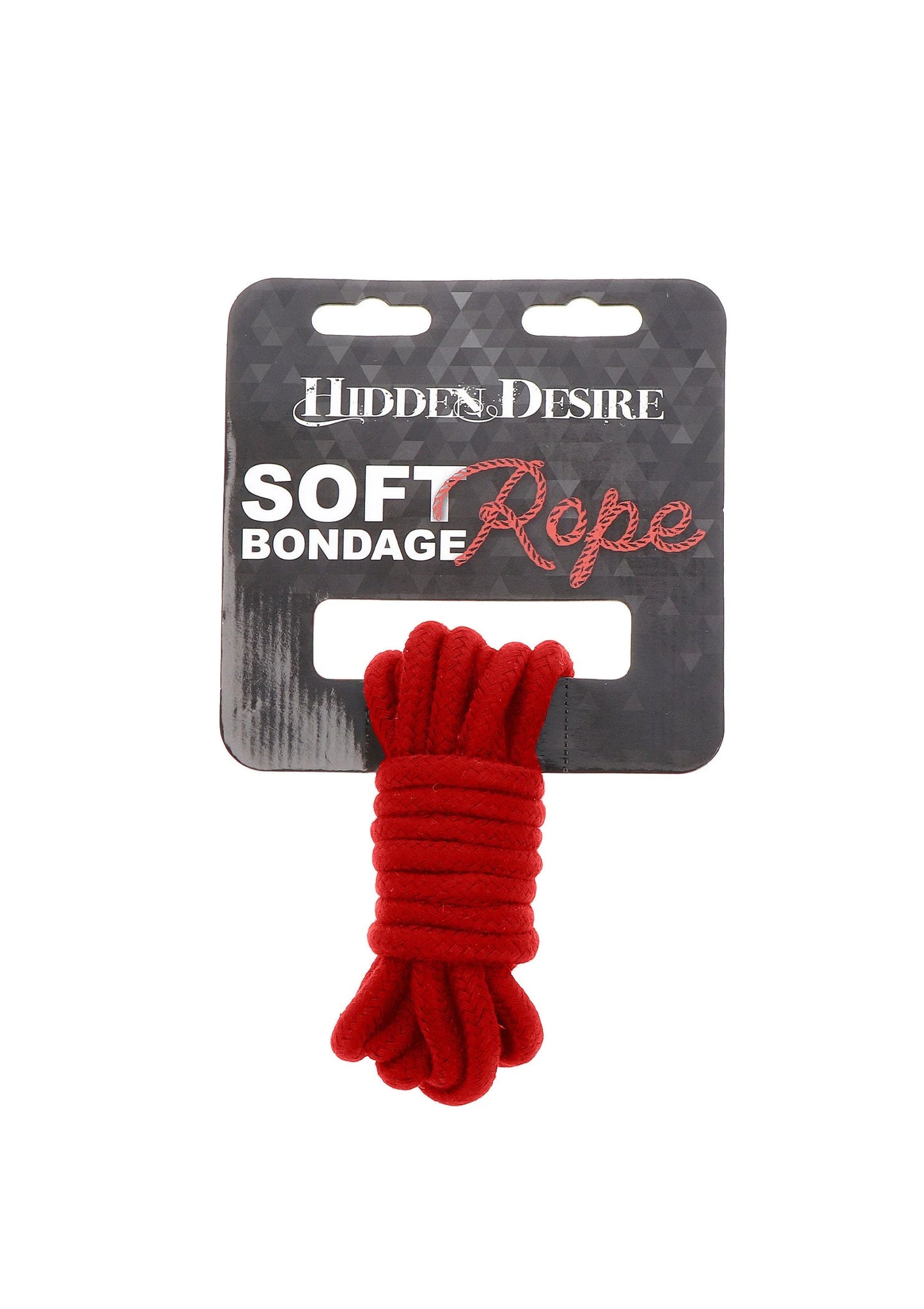 Bondagekoord (Hidden Desire) op kaart, rood opgerolde touwlus