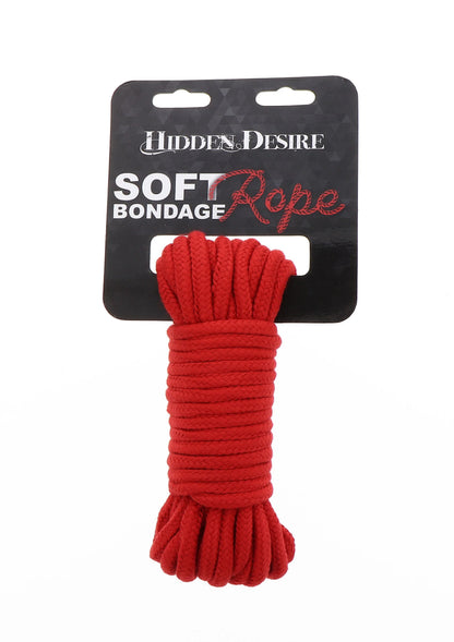 Bondagerope van Hidden Desire, zachte rode gevlochten touwset, 10 meter