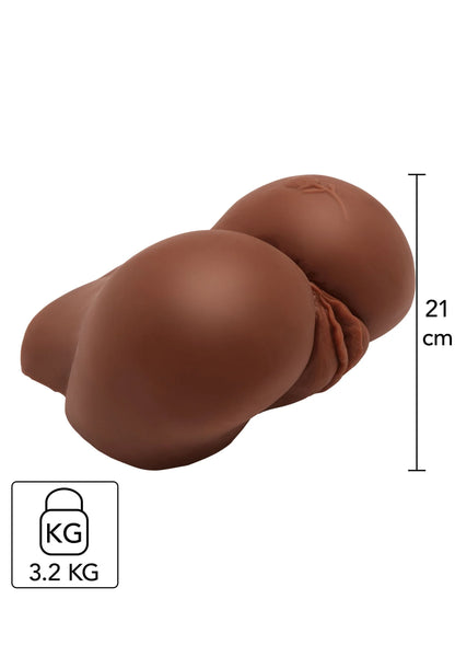 Bruine masturbeerhulp met afmetingen 21 cm en 3,2 kg-gewichtsaanduiding