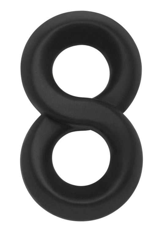 Dubbele C-ring van zachte siliconen, zwart, twee open ringen