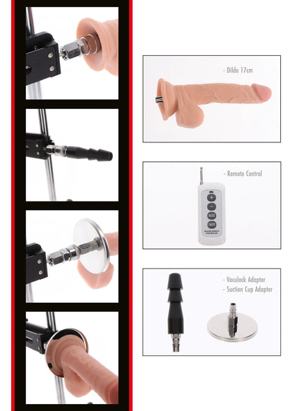 Inhoudset: dildo 17 cm, afstandsbediening en adapters voor Hidden Desire-seksmachine