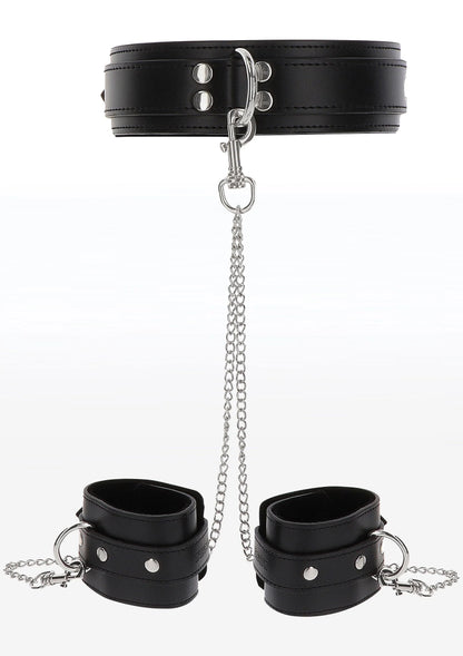 Bestel: Heavy Collar and Wrist Cuffs - bij Happytoys: de erotische sex webshop | liever Happy dan Easy ⭐⭐⭐⭐⭐ - Default Title - 17104 - BLACK