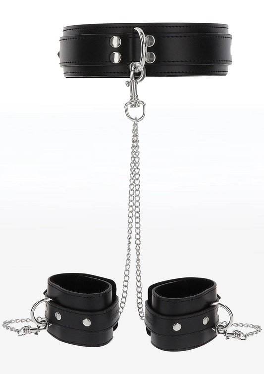 Bestel: Heavy Collar and Wrist Cuffs - bij Happytoys: de erotische sex webshop | liever Happy dan Easy ⭐⭐⭐⭐⭐ - Default Title - 17104 - BLACK