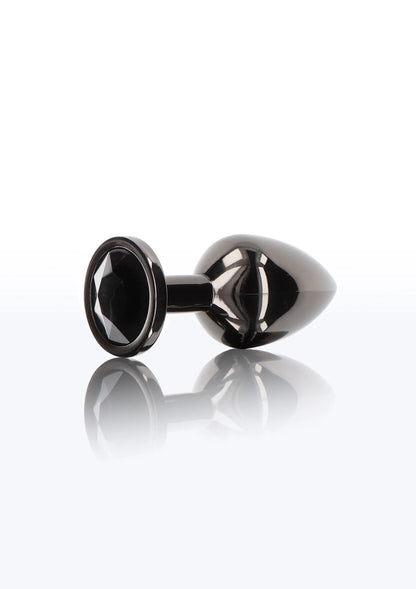 Bestel: Butt Plug With Diamond Jewel M - bij Happytoys: de erotische sex webshop | liever Happy dan Easy ⭐⭐⭐⭐⭐ - Default Title - 17117 - BLACK