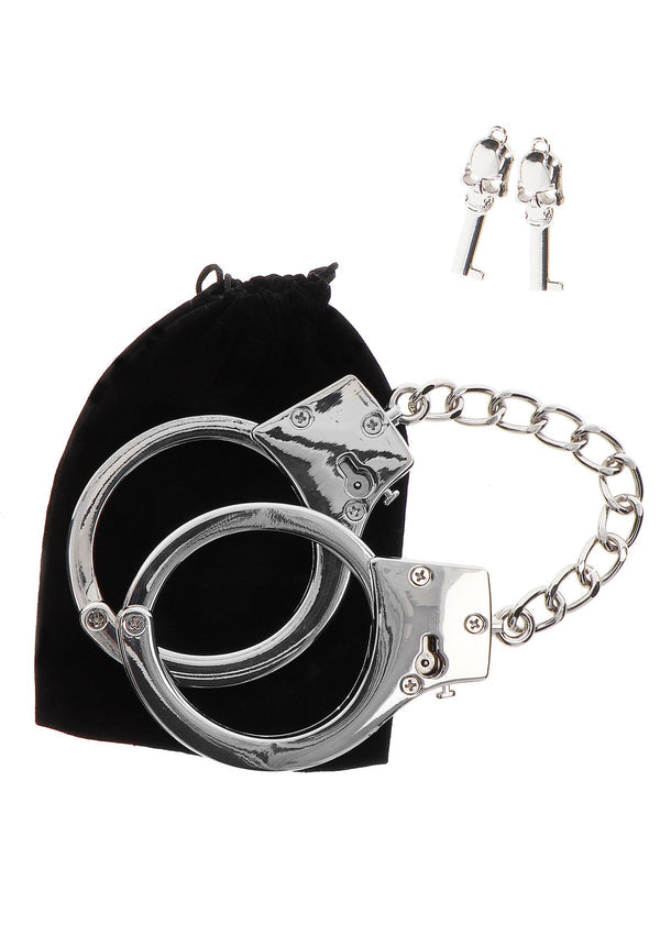 Versilberte BDSM Handschellen