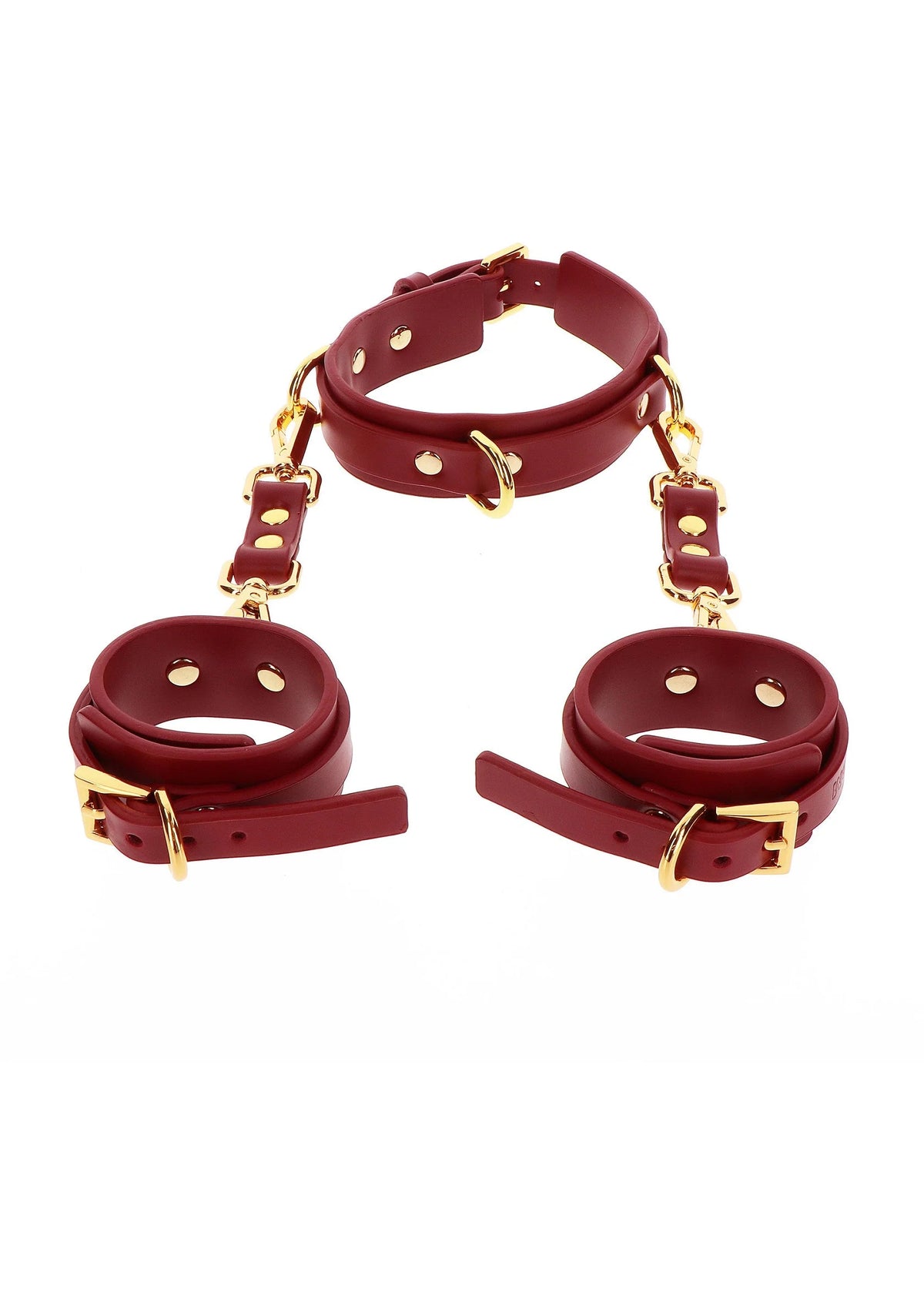 Bestel: D - Ring Collar and Wrist Cuffs by Taboom Bondage In Luxury - bij Happytoys.nl, happytoys.be, Happytoys.ae: erotische sex webshop | liever Happy dan Easy ⭐⭐⭐⭐⭐