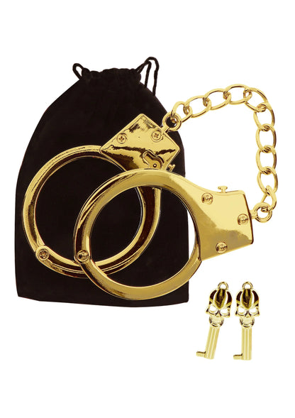 Bestel: Gold Plated BDSM Handcuffs - bij Happytoys: de erotische sex webshop | liever Happy dan Easy ⭐⭐⭐⭐⭐