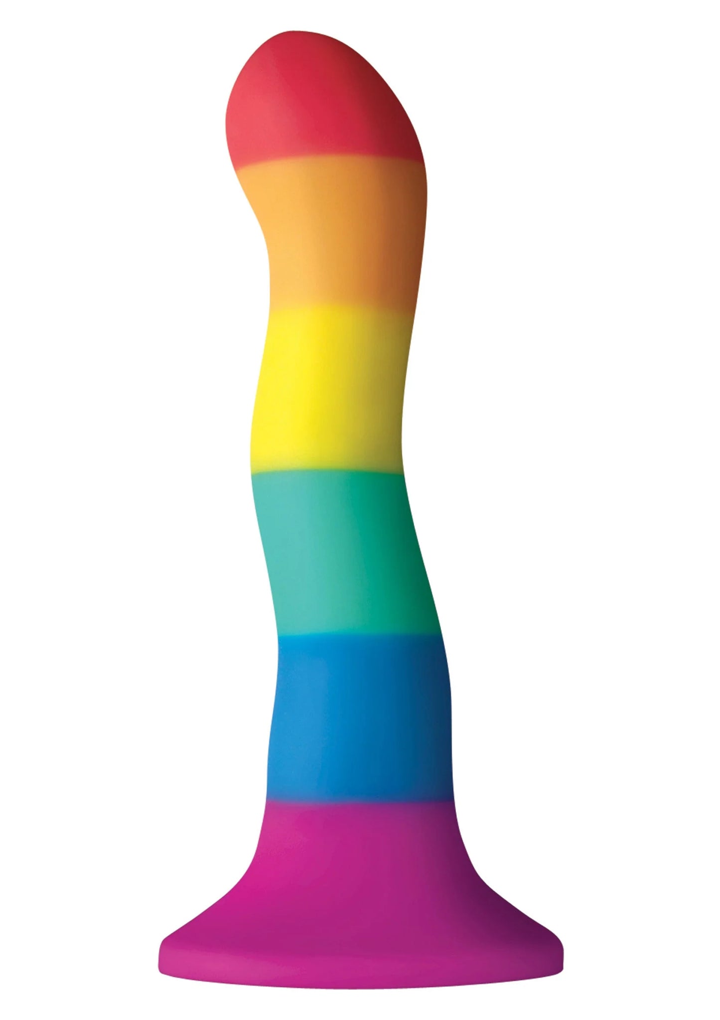 Regenboogkleurige wave-dildo met afgeronde top