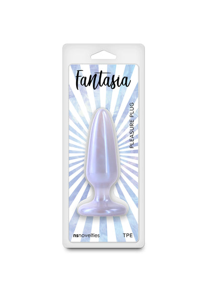 Verpakking voor Fantasia Pleasure Plug Small met lila plug en blauwe stralen