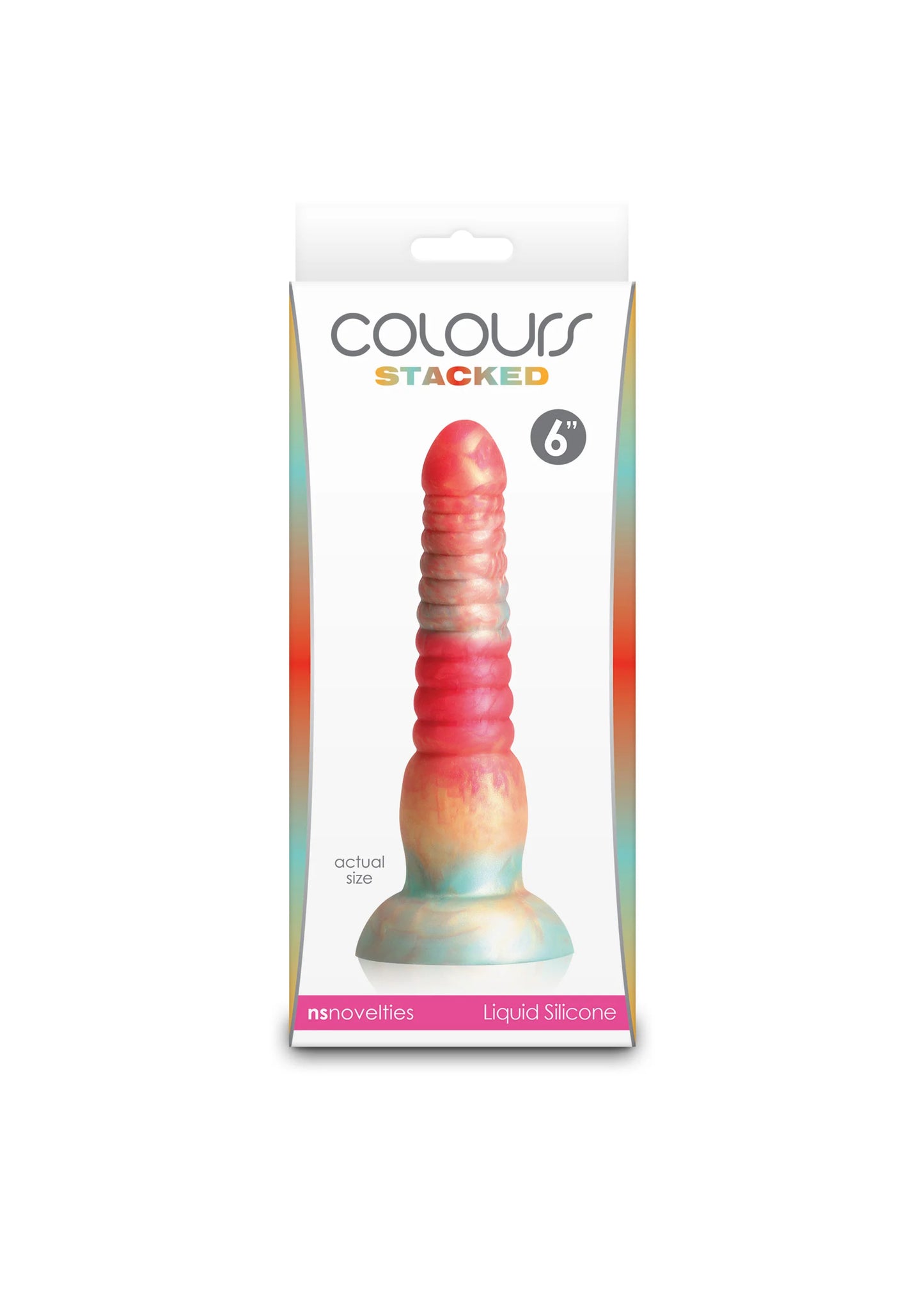 Verpakking: COLOUR STACKED 15 cm dildo van NS Novelties, rood