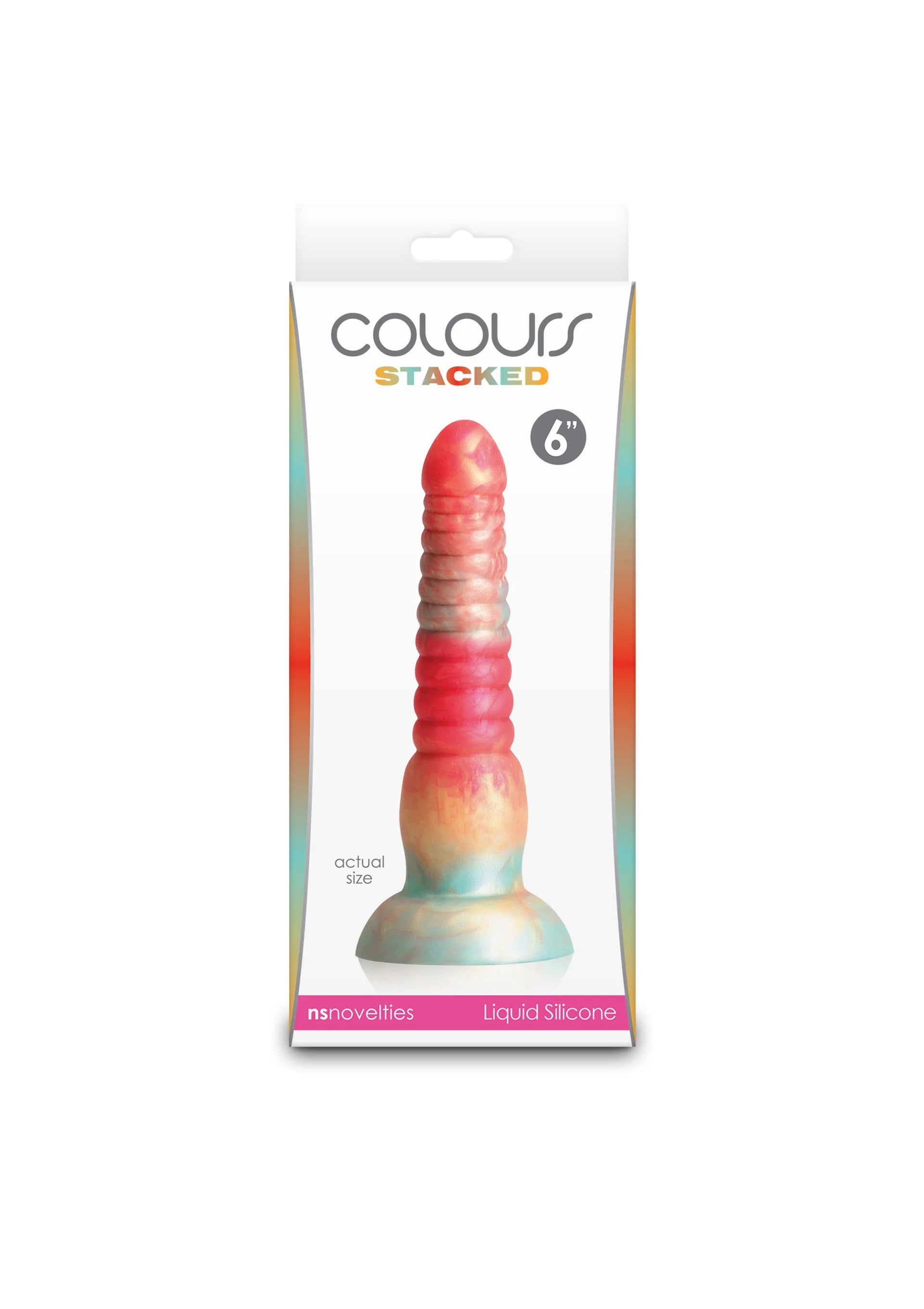Verpakking: COLOUR STACKED 15 cm dildo van NS Novelties, rood