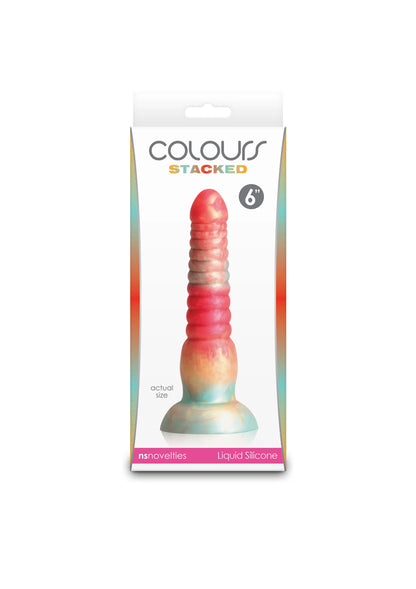 Verpakking: COLOUR STACKED 15 cm dildo van NS Novelties, rood