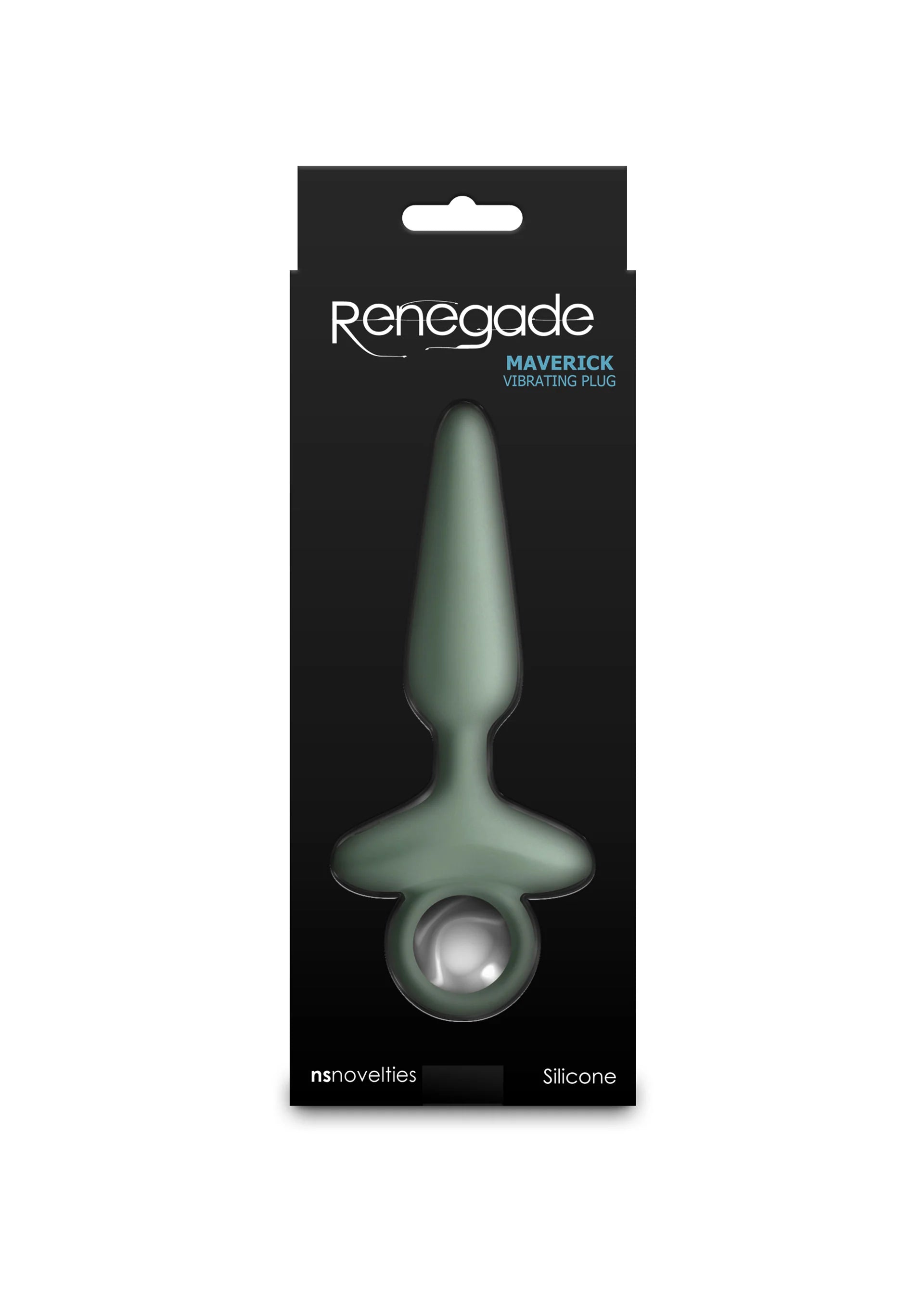 Verpakking van Renegade Maverick Green siliconen anale plug met ronde ring