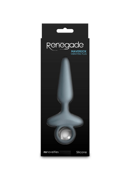 Renegade Maverick siliconen anaalplug met ring, grijsgroen