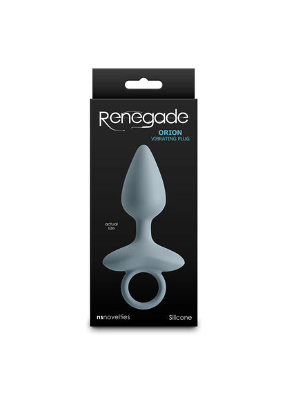 Renegade Orion vibrerende buplug, donkerblauwe siliconen plug in verpakking