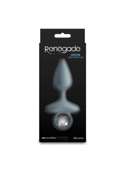 Vibrerende anaalplug van grijs siliconen, druppelvormige punt en ronde ringbasis